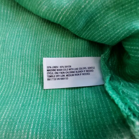 A New Day Green Linen & Rayon Womens Sleeveless Tank Top Size M Relaxed fit - Picture 6 of 7